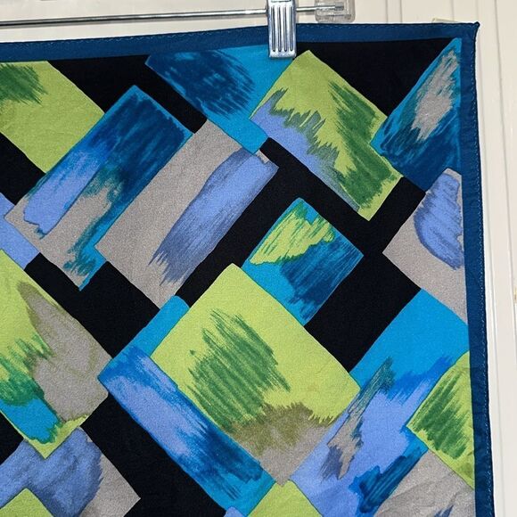 Anne Klein multi colored silk square scarf - Picture 3 of 8